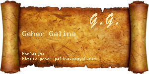 Geher Galina névjegykártya